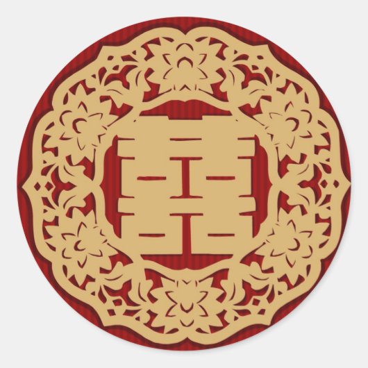 Sticker Mariage chinois (v4) Double Happiness (Devant)