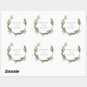 Sticker Mariage Classic Rond Winter Greenery (Feuille)