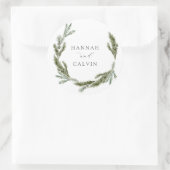 Sticker Mariage Classic Rond Winter Greenery (Sac)