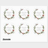 Sticker Mariage Classic Rond Winter Greenery (Feuille)