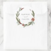 Sticker Mariage Classic Rond Winter Greenery (Sac)