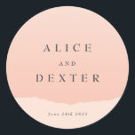 Sticker Mariage classique moderne Blush<br><div class="desc">C'est un modèle autocollant mariage moderne couleur rousse,  qui ajoutera une touche d'élégance à votre décor de mariage. Les articles correspondants,  y compris la suite d'invitation et la papeterie diurne,  sont également disponibles.</div>