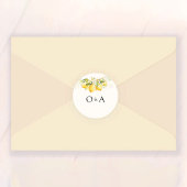 Sticker Mariage classique rond citron vert