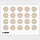 Sticker Mariage classique ronde INDIE Boho Beige (Feuille)