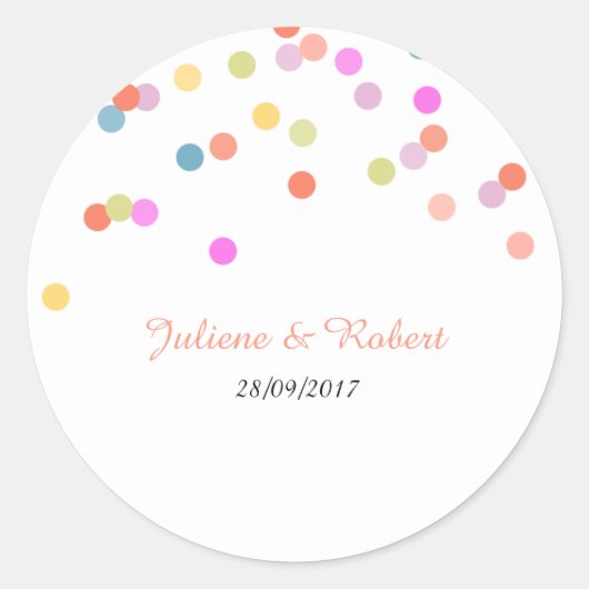 Sticker Mariage Confetti coloré (Devant)