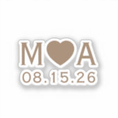 Sticker Mariage Couple Monogram Love Heart (Recto)