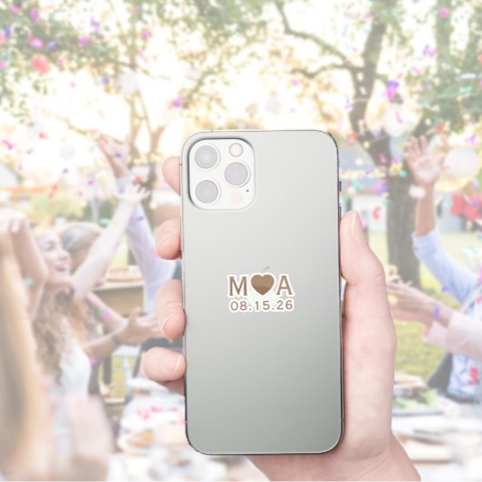 Sticker Mariage Couple Monogram Love Heart