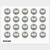 Sticker Mariage Damask noir et vert (Feuille)
