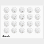 Sticker Mariage damassé en argent avec colombe (Feuille)