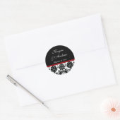 Sticker Mariage damassé noir et rouge (Enveloppe)