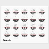 Sticker Mariage damassé noir et rouge (Feuille)