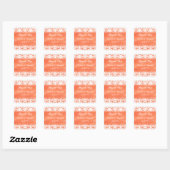 Sticker Mariage damassé orange et blanc (Feuille)