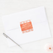 Sticker Mariage damassé orange et blanc (Enveloppe)