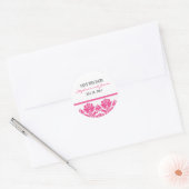 Sticker Mariage damassé rose chaud (Enveloppe)
