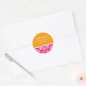 Sticker Mariage damassé rose et orange (Enveloppe)
