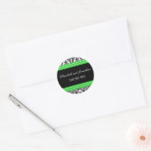 Sticker Mariage damassé vert et noir (Enveloppe)