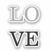 Sticker Mariage d'amour de script noir gris (Recto)