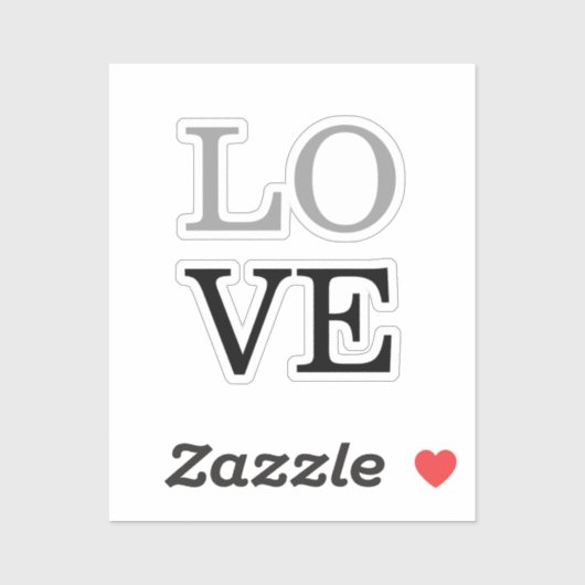 Sticker Mariage d'amour de script noir gris (Feuille)