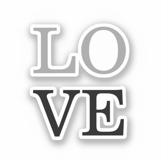 Sticker Mariage d'amour de script noir gris (Recto)