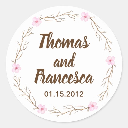Sticker Mariage d'aquarelle Cherry Blossoms (Devant)