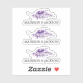 Sticker Mariage d'aquarelle Lavender personnalisé (Feuille)