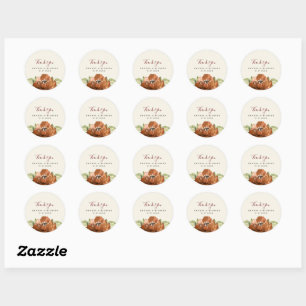 Sticker Mariage d'automne floral orange foncé