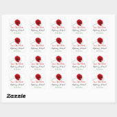 Sticker Mariage de 1,5 po 2 | Red Poppy | Noir, Ve (Feuille)
