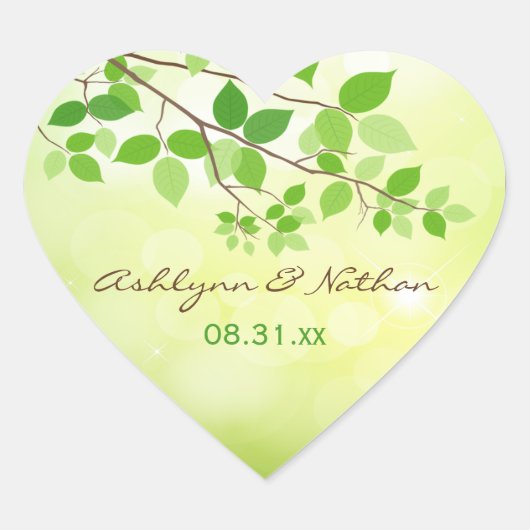 Sticker Mariage de 1,5 po de branches de feuilles (Devant)