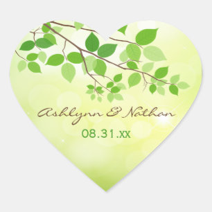 Sticker Mariage de 1,5 po de branches de feuilles