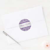 Sticker Mariage de 1,5 po en argent et pourpre (Enveloppe)