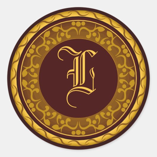 Sticker mariage de automne Monogramme Enveloppe Au (Devant)