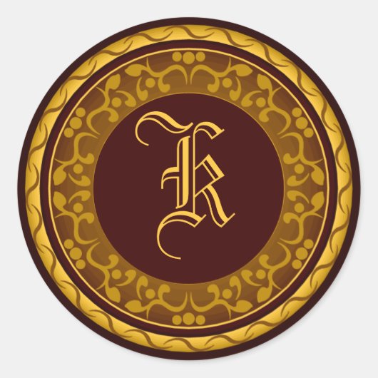 Sticker mariage de automne Monogramme Enveloppe Au (Devant)