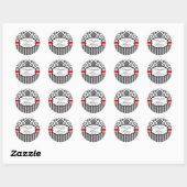 Sticker Mariage de bande Damask noir et rouge (Feuille)