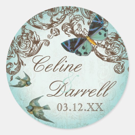 Sticker Mariage de Botanica ou phoque - Aqua Blue (Devant)