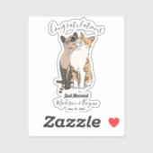Sticker Mariage de chats mignons (Feuille)