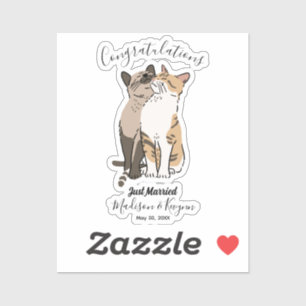 Sticker Mariage de chats mignons