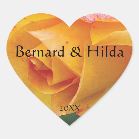 Sticker Mariage de coeur de Rose à rougissement ja (Devant)