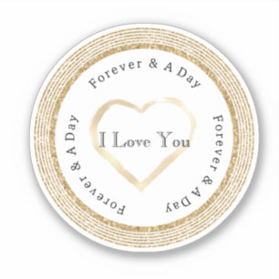 Sticker Mariage de coeur Gold Forever Love