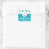 Sticker Mariage de Coeurs d'Amour Turquoise, Argen (Sac)