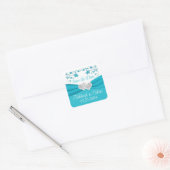 Sticker Mariage de Coeurs d'Amour Turquoise, Argen (Enveloppe)