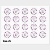 Sticker Mariage de couronnes florales violettes (Feuille)