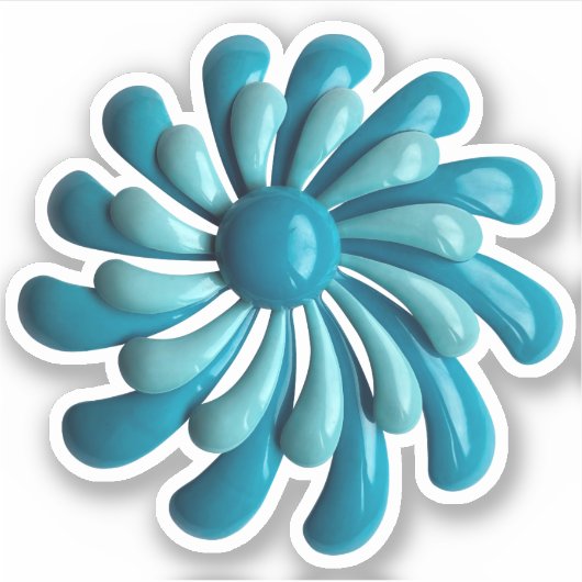Sticker Mariage de décoration Fou MOD Blue Daisy (Devant)