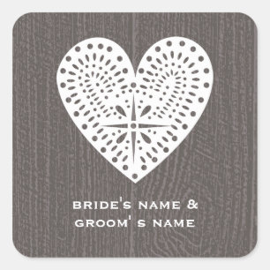 Sticker Mariage de dentelle inspirée de Barnwood