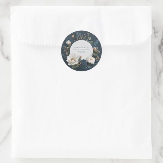 Sticker Mariage de fleurs bleu rustique (Sac)
