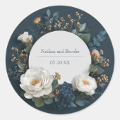 Sticker Mariage de fleurs bleu rustique (Devant)