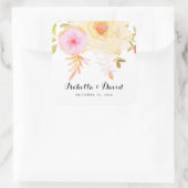 Sticker Mariage de fleurs d'aquarelle jaune et ros (Sac)
