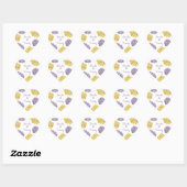 Sticker Mariage de fleurs de dahlia violet et jaun (Feuille)