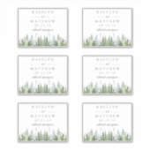 Sticker Mariage de forêt de pins d'aquarelle - 4,5 po x 3, (Devant)