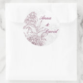 Sticker Mariage de la mariée Floral Vin Rouge (Sac)