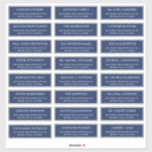 Sticker Mariage de la marine bleu de typographie moderne a (Feuille)